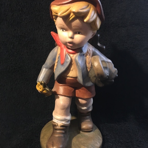 Set of Hummel Inspired Boy And Girl Ceramic Bisque Matt Finish Figurines 10”h - Picture 5 of 9